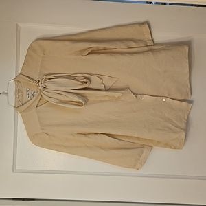 L. L. Bean 100% Silk Tie-Front Blouse